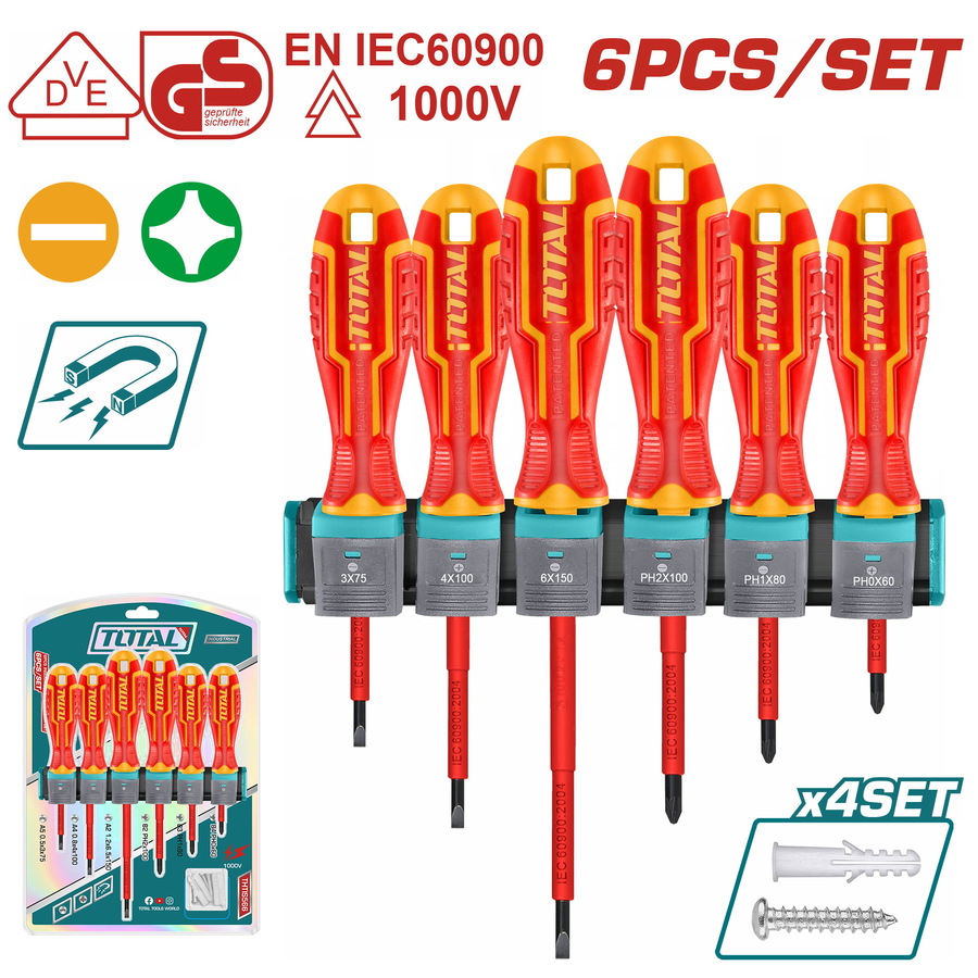 Total 6 Pcs insulated screwdriver set - Image 3
